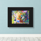 Digital Cat Art Wrapped Canvas Leinwanddruck (Insitu (Holzboden))