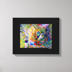 Digital Cat Art Wrapped Canvas Leinwanddruck