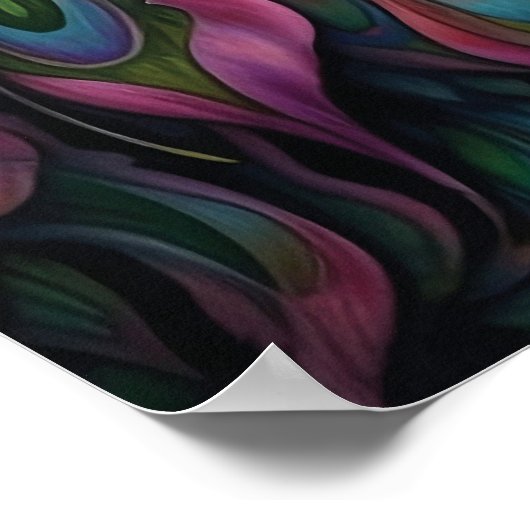 Digital Cat Wall Art Beautiful Calico Cat Portrait Poster (Ecke)