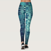 Digital Checked Blue Abstrakt Leggings (Rückseite)