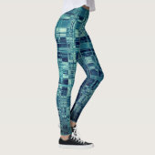 Digital Checked Blue Abstrakt Leggings (Rechts)