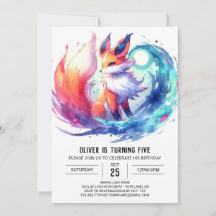 Digital Chic Fox Geburtstag Einladung