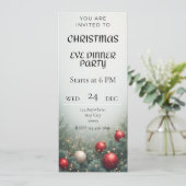 Digital Christmas Eve Dinner party Invitation Einladung (Stehend Vorderseite)