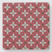 Digital Christmas Poinsettias Muster Steinuntersetzer (Vorderseite)