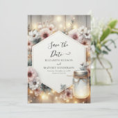 Digital Classic Mason Jar Wedding Save The Date (Stehend Vorderseite)