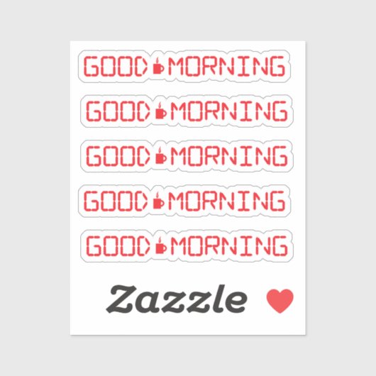 Digital Clock Good Morgenkaffee Tasse Früher Vogel Aufkleber (Blatt)