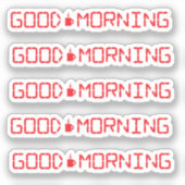 Digital Clock Good Morgenkaffee Tasse Früher Vogel Aufkleber (Vorderseite)
