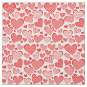 Digital Collage Style Red Gemustert Hearts Stoff (Muster)