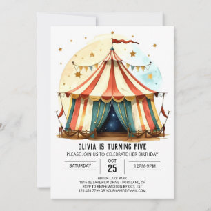 Digital Colorful Joy Circus Geburtstag Einladung
