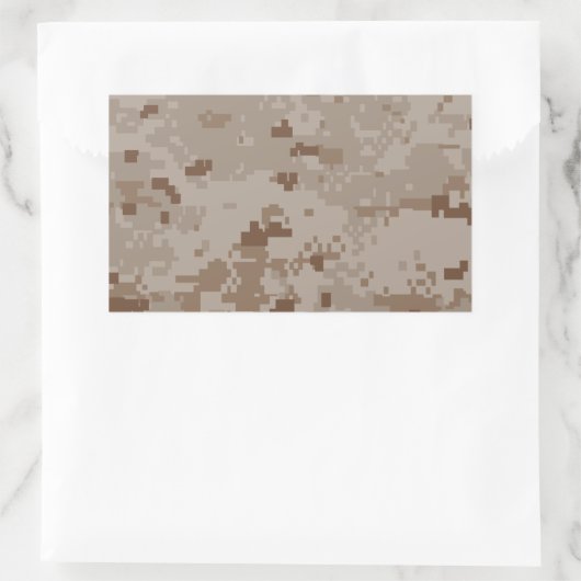 Digital Desert Camouflage Rechteckiger Aufkleber (Tasche)