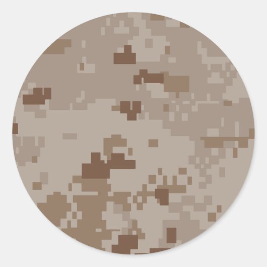Digital Desert Camouflage Runder Aufkleber (Vorderseite)