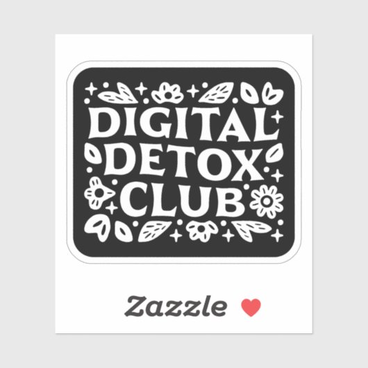 Digital detox club mindfulness reminder aufkleber (Blatt)