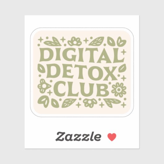 Digital detox club wellness girl aesthetic aufkleber (Blatt)