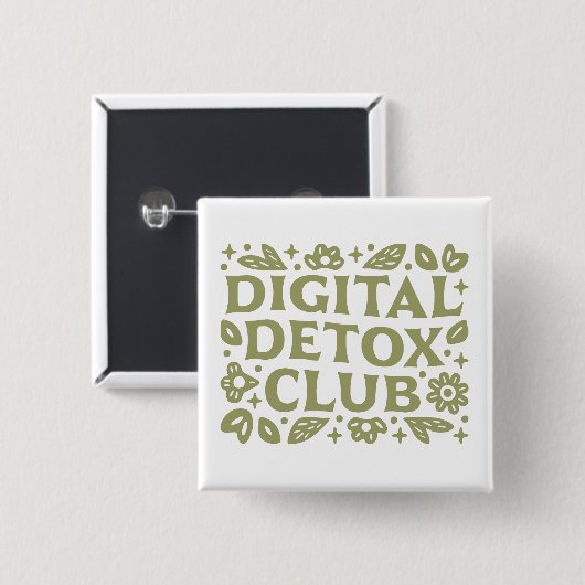 Digital detox club wellness girl aesthetic button (Vorne & Hinten)