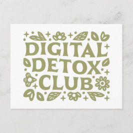 Digital detox club wellness girl green aesthetic postkarte