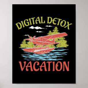Digital Detox Urlaub Burnout Stress Awareness Poster