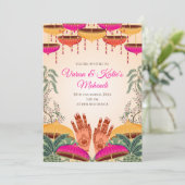 Digital Dholki Einladung Mendhi Night laden (Stehend Vorderseite)