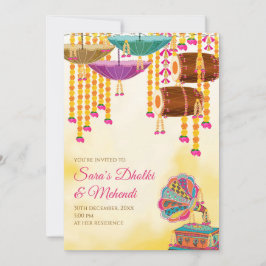 Digital Dholki invites Mehndi invitations, Mehndi Einladung