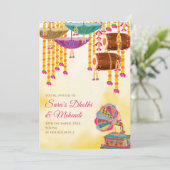 Digital Dholki invites Mehndi invitations, Mehndi Einladung (Stehend Vorderseite)