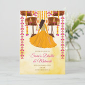 Digital Dholki laden Mehndi Einladung, Mendhi Einladung (Stehend Vorderseite)