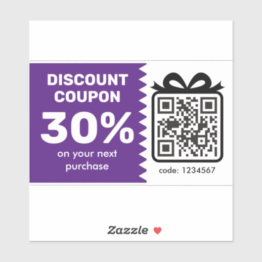 Digital Discount Coupon With QR Code And Logo Aufkleber (Blatt)