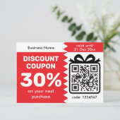 Digital Discount Coupon With QR Code Logo Purple Karte (Stehend Vorderseite)