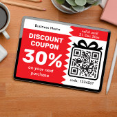 Digital Discount Coupon With QR Code Logo Purple Karte