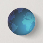 Digital Dot World Map Gradient Art Button (Vorderseite)