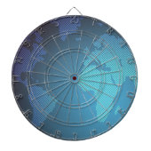 Digital Dot World Map Gradient Art Dartscheibe (vorne)