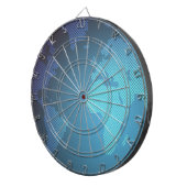 Digital Dot World Map Gradient Art Dartscheibe (Vorderseite rechts)