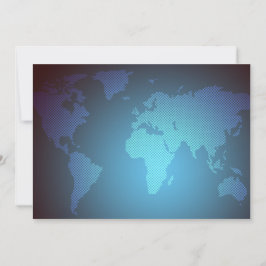 Digital Dot World Map Gradient Art Feiertagskarte