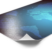 Digital Dot World Map Gradient Art Fotodruck (Ecke)