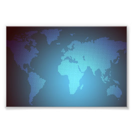 Digital Dot World Map Gradient Art Fotodruck