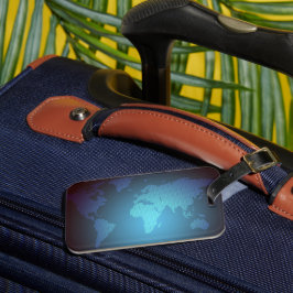 Digital Dot World Map Gradient Art Gepäckanhänger