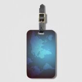 Digital Dot World Map Gradient Art Gepäckanhänger (Vorderseite Vertikal)