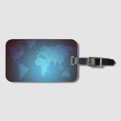 Digital Dot World Map Gradient Art Gepäckanhänger (Vorderseite (Horizontal))