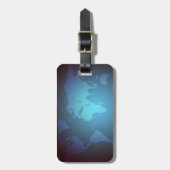 Digital Dot World Map Gradient Art Gepäckanhänger (Vorderseite vertikal)