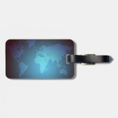 Digital Dot World Map Gradient Art Gepäckanhänger (Rückseite horizontal)