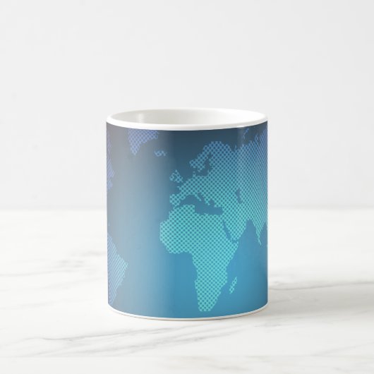 Digital Dot World Map Gradient Art Kaffeetasse (Mittel)
