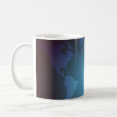 Digital Dot World Map Gradient Art Kaffeetasse (Links)