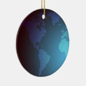 Digital Dot World Map Gradient Art Keramik Ornament (Rechts)