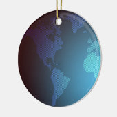 Digital Dot World Map Gradient Art Keramik Ornament (Links)