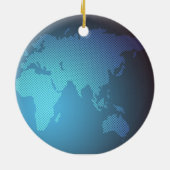 Digital Dot World Map Gradient Art Keramik Ornament (Hinten)