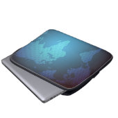 Digital Dot World Map Gradient Art Laptopschutzhülle (Vorne Knopf)