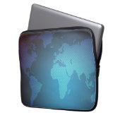 Digital Dot World Map Gradient Art Laptopschutzhülle (Vorderseite Links)