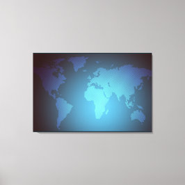 Digital Dot World Map Gradient Art Leinwanddruck