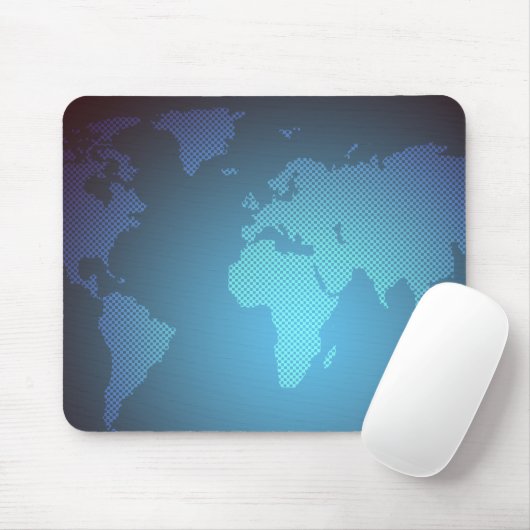 Digital Dot World Map Gradient Art Mousepad (Mit Mouse)