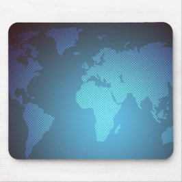 Digital Dot World Map Gradient Art Mousepad
