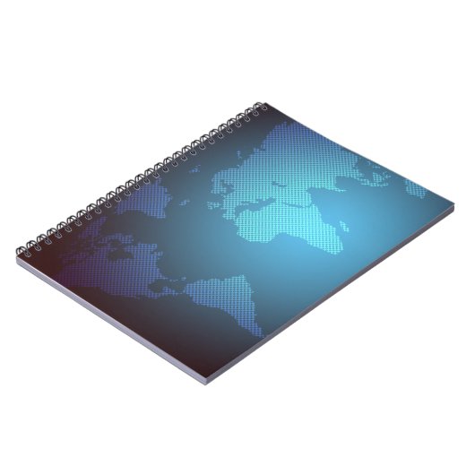 Digital Dot World Map Gradient Art Notizblock (Linke Seite)