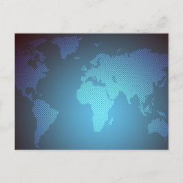 Digital Dot World Map Gradient Art Postkarte